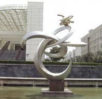 校园不锈钢抽象雕塑